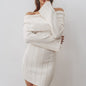 Off-shoulder Long Sleeve Dress Women's Clothing - U4RIA